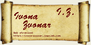 Ivona Zvonar vizit kartica
